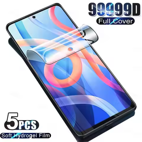 5PCS Hydrogel Film For Xiaomi Redmi Note 10 11 9 8 Pro 12S 11S 10S 9T 9 8T 7 5G Screen Protector For