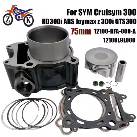 75mm 278cc Motorcycle Cylinder Piston Kit For SYM GTS300 Cruisym 300 HD300i ABS Joymax 300i Scooter 