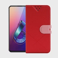 NISDA for 華碩 ASUS ZenFone 6 ZS630KL 風格磨砂支架皮套紅