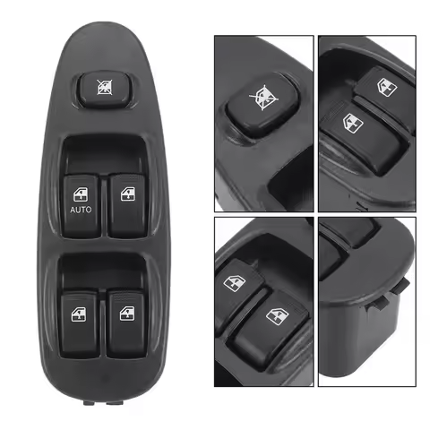 Black Plastic OEM Number 0K2N2-66-350A 0K2N266350A, 0K2N2-66 Power Window Main Switch For KIA Shmuma