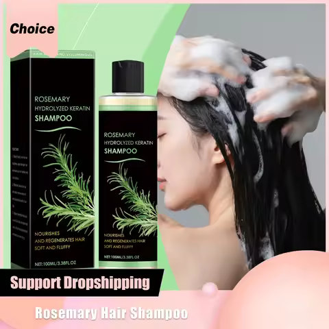 Organic Rosemary Hair Growth Shampoo Thickening Strengthen Shampoo with Hydrolyzed Keratin Scalp Cle