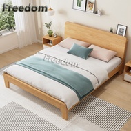 Freedom solid wood single bed frame with HeadBoard king/queen size katil single murah gila katil queen mattress