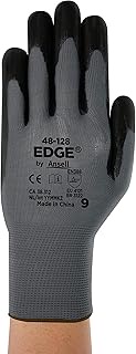 Ansell EDGE 48-128 Knitted Nitrile Coated Industrial Gloves w/Palm Coating for Automotive, Machinery - X-Small (6), Black (144 Pairs)