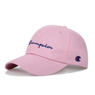 champion刺繡棒球帽,百搭休閒鴨舌帽,創意時尚帽子,戶外旅行穿搭遮陽帽,運動休閒帽,粉紅色