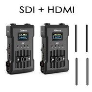 1080P 3G SDI ผู้ส่งการแสดงผลแบบไร้สาย200M 4K เครื่องส่งและเครื่องรับสัญญาณวิดีโอตัวต่อขยาย HDMI รองรับแบตเตอรี่สำหรับกล้องพีซีถึง T V