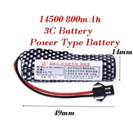 LJ  Remote Toys 14500 800mAh 3.7V Li-ion Battery with Protection Board Wire Plug (SMP)