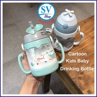 400 ML Children Dual-use Straw Cup with Handle Lift Rope Small Aircraft Windmill Water Bottle