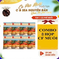Combo 8 hộp(80 gói) Cafe Muối Hòa Tan Cà Phê Muối Chuẩn Vị Huế C&Sea Tiện Lợi Thơm Ngon Giá Rẻ