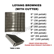 Loyang Brownies with Cutter 5inch 6 inch 7 inch 8 inch 9 inch 10 inch 12 inch