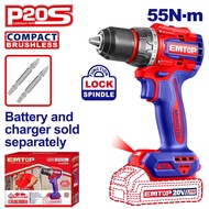 สว่านไร้สาย 20V EMTOP มอเตอร์ไร้แปรงถ่าน หัวจับดอกสว่านทำจากเหล็ก รุ่น ECDL205581 และ ECDL205582