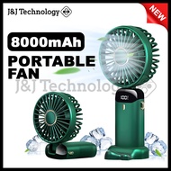 JNJ Technology 8000mAh Portable Fan Digital Display 5 Speed Mode New Design Phone Stand Aroma Functi