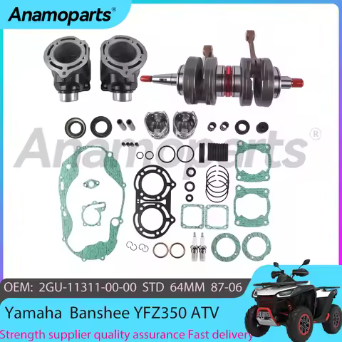 STD 64mm 347cc cylinder Crankshaft piston gasket Rebuild Overhaul Kit for 1987-2006 Yamaha Banshee Y