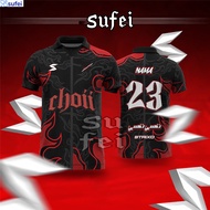 (Free custom name and number)2024 sufei new original red jersey Baju Custom Jersey Ootd Collar Polo 
