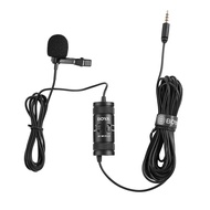 BOYA BY-M1 Pro II Universal Clip-on Microphone Omni-directional Condenser Lapel Mic 3.5mm TRRS Plug 6M Long Cable Plug-and-Play for Smartphone Camera Camcorder Audio Recorder Computer