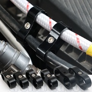 4/2/1Pcs Aluminum Alloy Car Oil Pipe Clamp - Double Hole Fuel Line Bracket - for Braided Oil Gas Wat