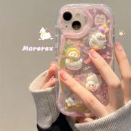 Suitable for IPhone 11 12 Pro Max X XR XS Max SE 7 Plus 8 Plus IPhone 13 Pro Max IPhone 14 Pro Max Colourful Phone Case with Interesting Cute Duck Accessories with Lase Paper