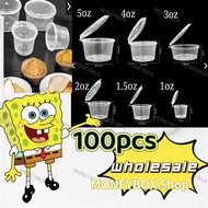 Hinged Sauce Cup 1/2/3/4oZ hinged cup with lid salad cup gravy dessert cup with lid