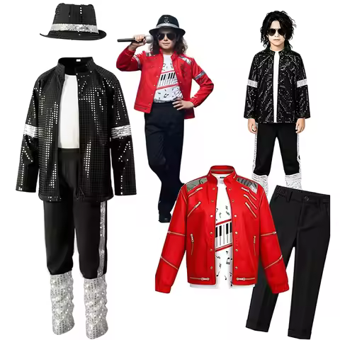 Kids 80s 90s Retro Pop Singer Costume Vintage Dance Outfit Carnival Halloween Stage Cosplay Party We