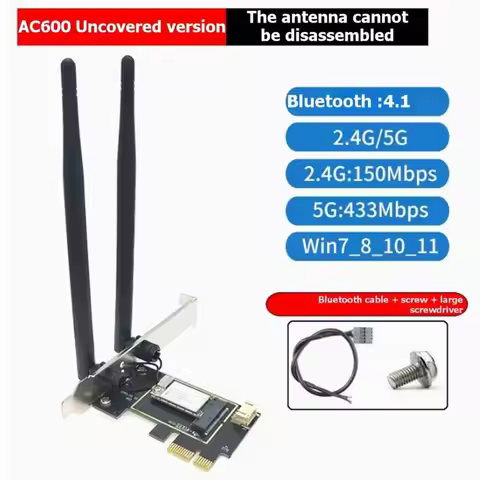 AP-AC600 2.4G/5G Dual-Band Wireless Wifi Adapter Card 600Mbps PCI-E Bluetooth Network Card For Windo