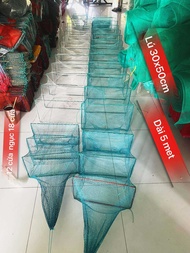 Lú 12 cửa ngục lú dây 18 khung 30 x 50cm dài 5m lú bát quái mắt lưới 15p-25p-3p-35p-4p Bắt Tôm Bắt C