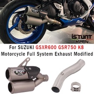 Full System Titanium alloy Exhaust Escape Motorcycle Modified middle exhaust Link Pipe Muffler Silencer For SUZUKI GSXR6