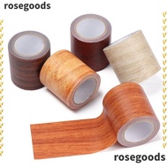 ROSEGOODS1 5M/Roll Floor Repair Sticker, Waterproof Wood Grain Duct Tape, High Quality Realistic Self-adhesive Skirting Line Home Decoration