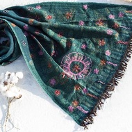 喀什米爾Cashmere羊絨毯 刺繡毛毯 羊毛蓋毯 保暖披肩 針織刺繡花