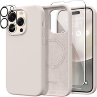 GONEZ for 14 Pro Case, Compatible with Magsafe, with Screen Protector + Camera Lens Protector, Soft 