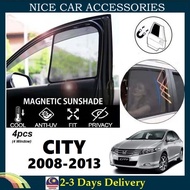 Honda City 2008-2013 Fit Magnetic Sunshade 【4pcs】 Accessories Automotive