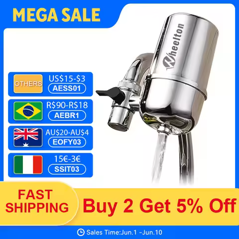 Splash Proof Faucet Water Purifier Filter Tap For Kitchen Household Filter High Density Remove Chlor