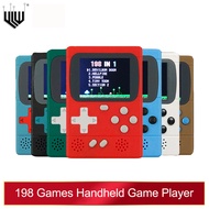 เครื่องเล่นเกม hnadhnadhd เครื่องเล่นวิดีโอเกมแบบพกพา198เกมย้อนยุคใน1 8บิตสำหรับเป็นของขวัญสำหรับเด็ก