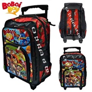 Children's Trolley Backpack With FREE FIRE Motif/ BOBOIBOY/ Boys' Trolley Backpack/Kids' School Bag