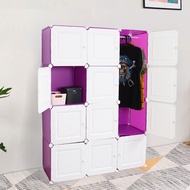 LOFT Living 3D Cube Wardrobe Storage Cabinet-Black/ Red