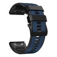 Zenia 26mm 22mm Quick fit two-color Silicone Watch Strap for Garmin Fenix 8 E 7X 7 6X 6 Pro Sapphire