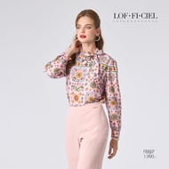 LOF-FI-CIEL Womans blouse Pink grand palace garden เสื้อผู้หญิง แขนยาว คอผูกโบว์ สีชมพู FBBJLP