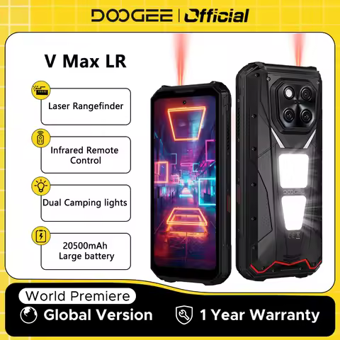 DOOGEE V Max LR Rugged Phone 5G Gemini AI Laser Rangefinder Dual Camping Lights AI Triple Camera 6.7