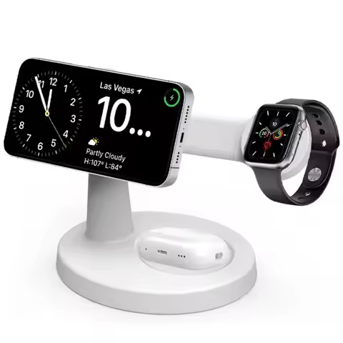 3 In 1 Magnetic Wireless Charger Stand For Magsafe iPhone 16 15 14 13 Pro Apple Watch 9 8 AirPods Pr