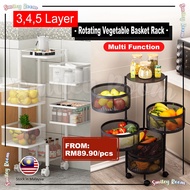 [Ready Stock] Rotating Vegetable Basket Rack /Rak Liapt Berputar 旋转篮子置物架 Rak Sayur Berputar