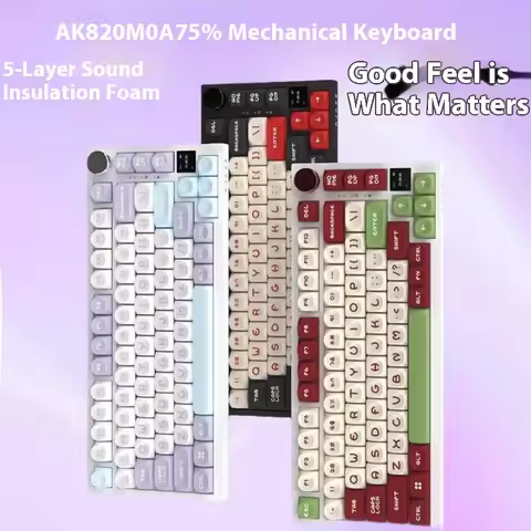 Black Knight Ak820 Pro Wireless Bluetooth Mechanical Keyboard 75 Array Three Mode Game Special Noteb