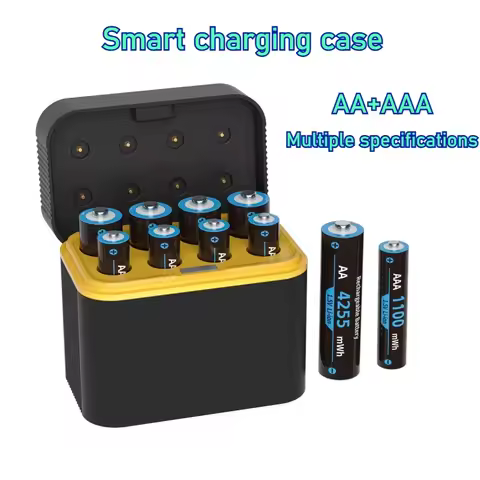 8-Slot 1.5V AA/AAA Lithium Battery LED Light Display Charger Lntelligent Storage Charging Integrated
