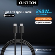 CUKTECH 240W 6A Type-C to Type-C Fast Charging Cable for iP16/15 Macbook Xiaomi Samsung Realme Oppo 