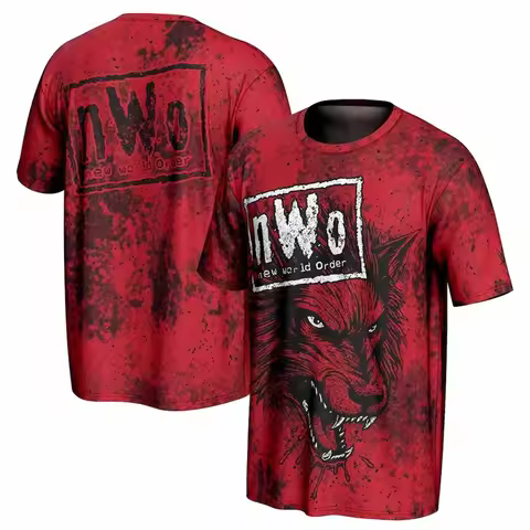 2025 New Summer Wrestling Competition Nwo Prosphere Wolfpac T-Shirt, Suitable For Oversized Children