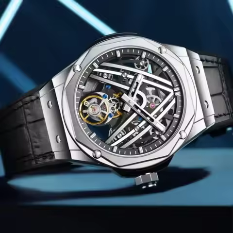 AESOP Flying Tourbillon Watch for Men Skeleton Automatic Tourbillon Movement Mechanical Wrist Watche