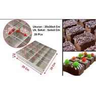 Brownie Cake Mold with dividers, size 20x20x4 cm @5x4x4 cm - 20 pcs