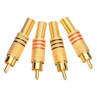 Combo of 4 Screwed Male XA-1 AV Heads, Copper Plated Pins - Male Lotus Jack, RCA Jack/AV Jack