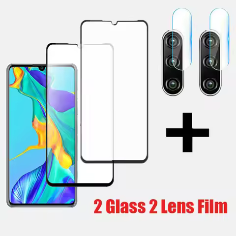 4 in 1 Tempered Glass Screen Protector For Huawei P60 P50 P40 P30 Pro Back Camera Lens Glass For Hua