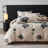 Set Empat Keping Berus Kapas Tulen Tebal 100% Kapas Peralatan Tempat Tidur Musim Gugur Musim Sejuk C