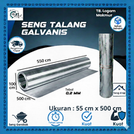 (MURAH )seng talang plat galvanis 55 cm x 5 meter plat galvanis 0.2 mm realpic