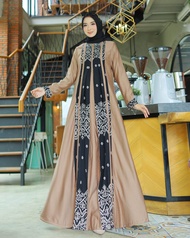 COD-GAMIS BORDIR POLOS TERBARU MODEL SIMPLE MEWAH DAN ELEGAN-GAMIS LEBARAN POLOS BORDIR