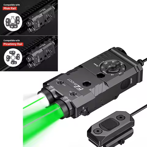 EZshoot 1600 Lumen Rifle Flashlight Red/IR Light with Green/IR Laser 4-in-1 Combo Compatible with Pi